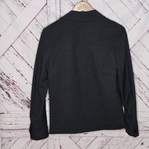 Zara Slate Gray Snap Buttoned Down Shacket - Picture 3 of 3